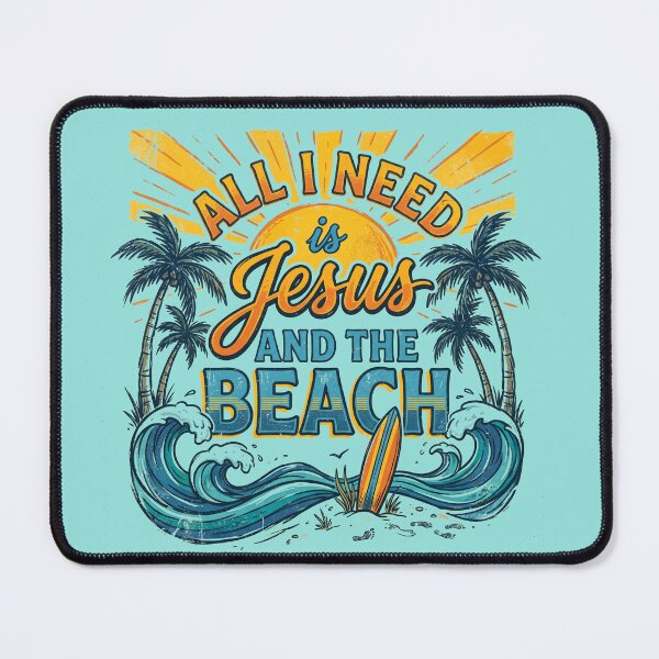 Item preview, All I Need Is Jesus And The Beach Retro Vintage Surf Christian Summer designed and sold by AdyKurniawan.