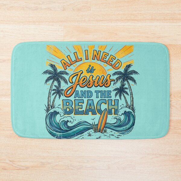 Item preview, All I Need Is Jesus And The Beach Retro Vintage Surf Christian Summer designed and sold by AdyKurniawan.