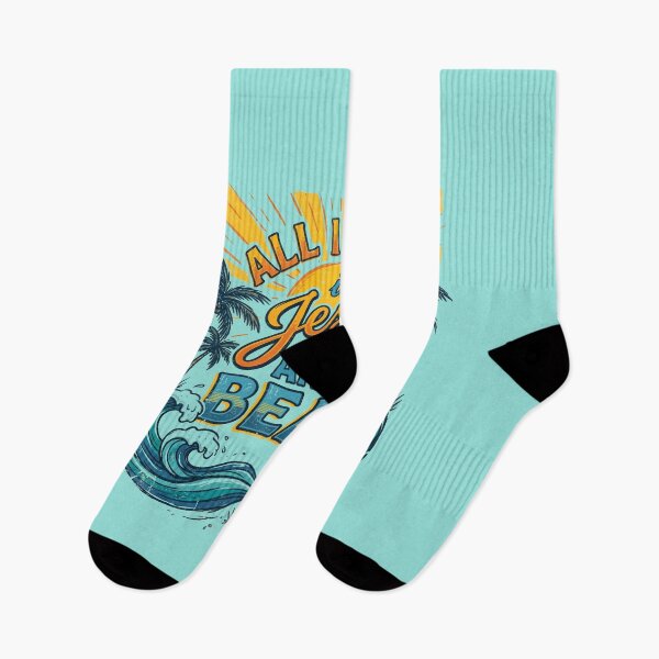 Item preview, All I Need Is Jesus And The Beach Retro Vintage Surf Christian Summer designed and sold by AdyKurniawan.