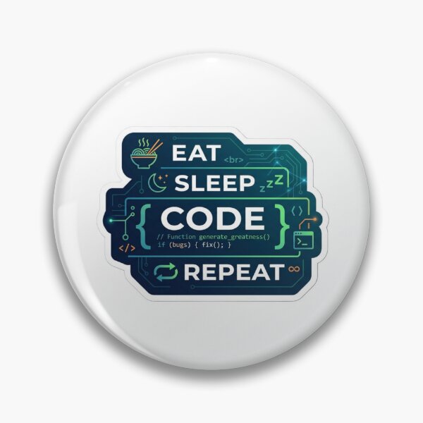 Item preview, Eat Sleep Code Repeat – Funny Programmer Sticker designed and sold by CtrlZHumor.