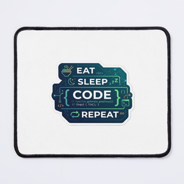 Item preview, Eat Sleep Code Repeat – Funny Programmer Sticker designed and sold by CtrlZHumor.