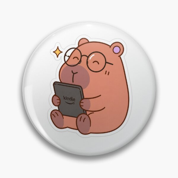 Item preview, Cute Capybara Reading Kindle Sticker designed and sold by NamiClub.