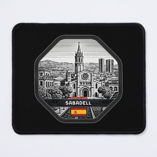 Item preview, Sabadell Spain Linocut Style designed and sold by Thistle-TShop.