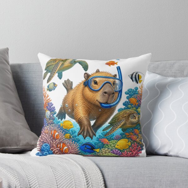 Item preview, cute capybara snorkeling underwater World Oceans Day designed and sold by ffkj09.
