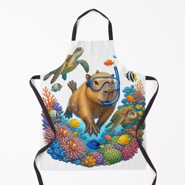 Item preview, cute capybara snorkeling underwater World Oceans Day designed and sold by ffkj09.