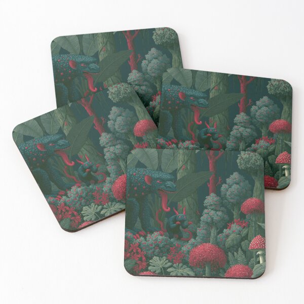Item preview, Crimson Beasts of the Forbidden Jungle designed and sold by Absyntart.