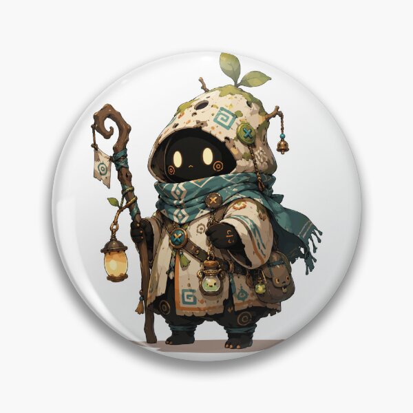 Item preview, Cute Fantasy Lantern Spirit Wizard Chibi Character designed and sold by Krincydigitalart.