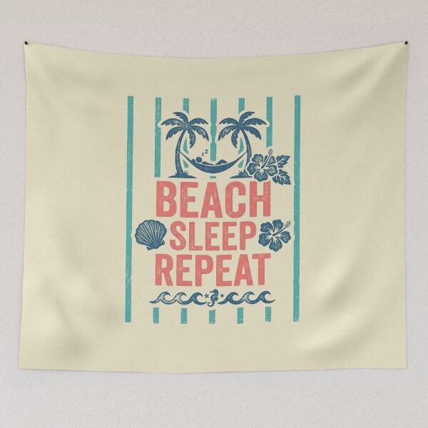 Item preview, Beach Sleep Repeat Vintage Hammock Tropical Summer Vacation designed and sold by AdyKurniawan.