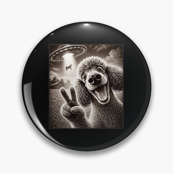 Item preview, Vintage Poodle Selfie with UFO Alien Photobooth Dog Hi designed and sold by Littermin.