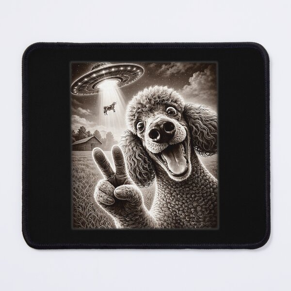 Item preview, Vintage Poodle Selfie with UFO Alien Photobooth Dog Hi designed and sold by Littermin.