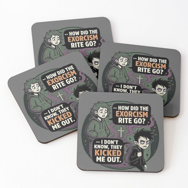 Item preview, How Did The Exorcism Rite Go? - Funny Dark Humor Goth Comic designed and sold by GrabaHuk.