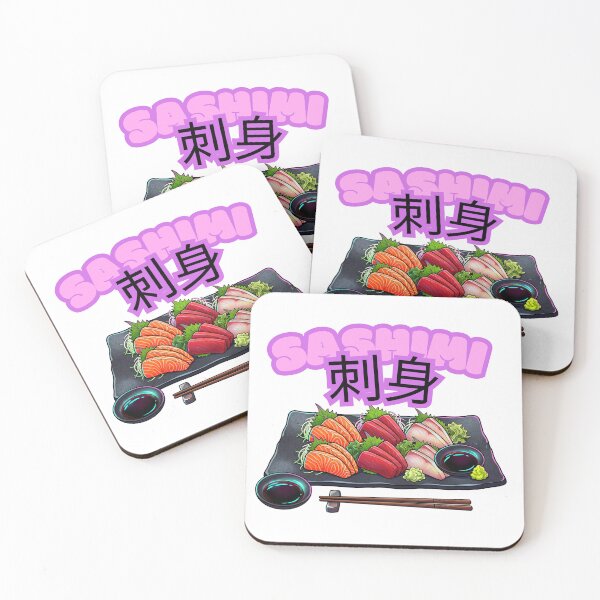 Item preview, Japanese sashimi salmon tuna neon art designed and sold by Shirt-Otakus.