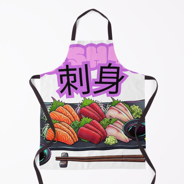 Item preview, Japanese sashimi salmon tuna neon art designed and sold by Shirt-Otakus.
