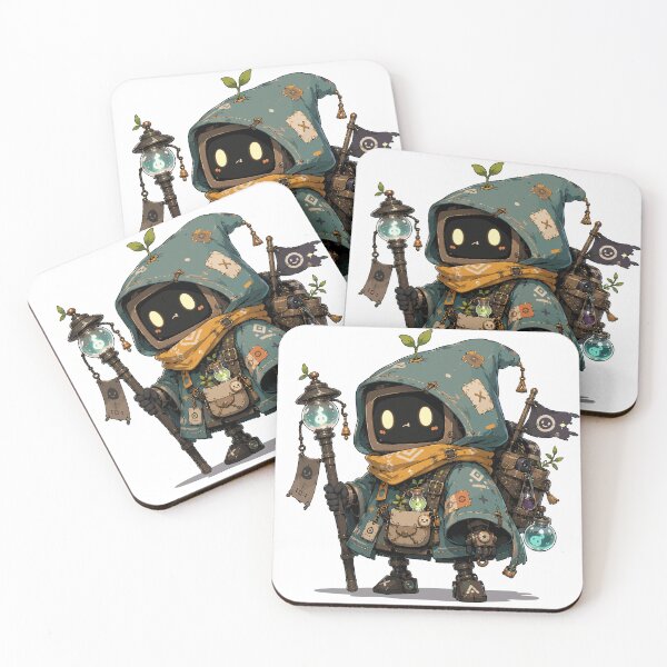 Item preview, Cute Robot Wizard Fantasy Explorer Chibi Character designed and sold by Krincydigitalart.