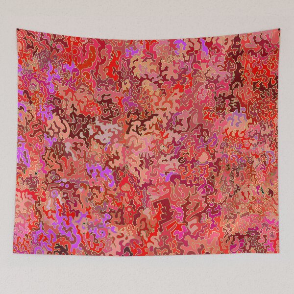 Item preview, Vibrant Pink Abstract Doodle Pattern | Chaotic Pop Art Line Design designed and sold by Zeddessay.