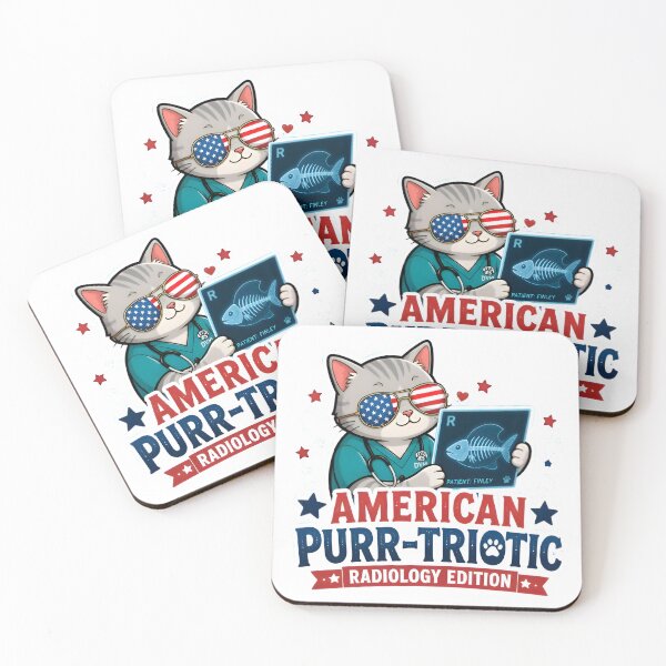 Item preview, American Purr-Triotic Radiology Cat Sticker | Funny Veterinary X-Ray Humor designed and sold by Bettybee00.