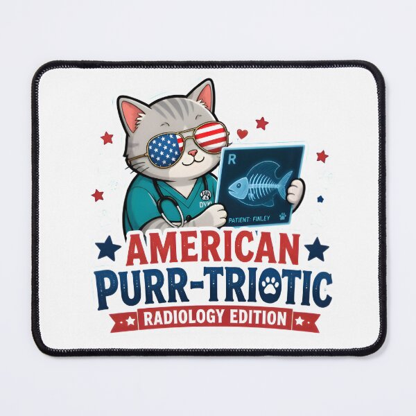 Item preview, American Purr-Triotic Radiology Cat Sticker | Funny Veterinary X-Ray Humor designed and sold by Bettybee00.