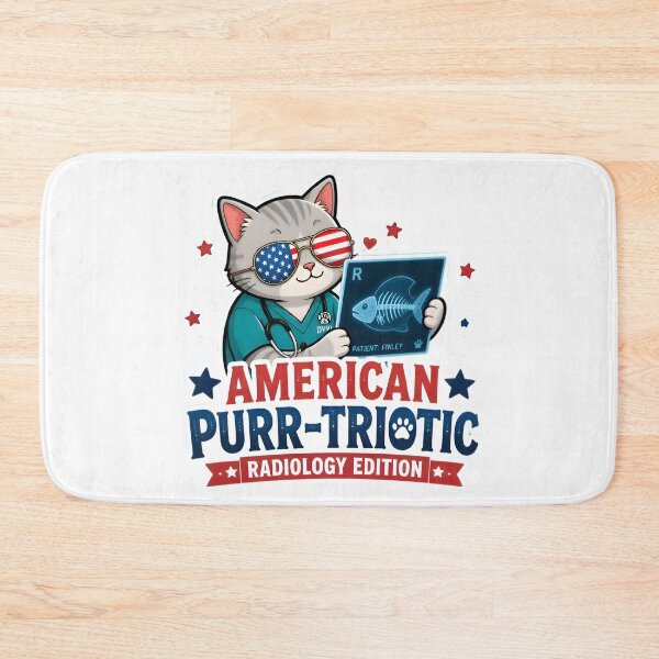 Item preview, American Purr-Triotic Radiology Cat Sticker | Funny Veterinary X-Ray Humor designed and sold by Bettybee00.