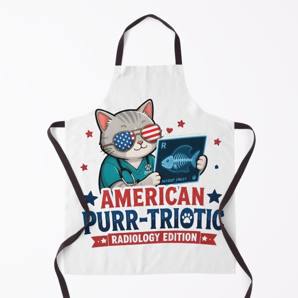 Item preview, American Purr-Triotic Radiology Cat Sticker | Funny Veterinary X-Ray Humor designed and sold by Bettybee00.