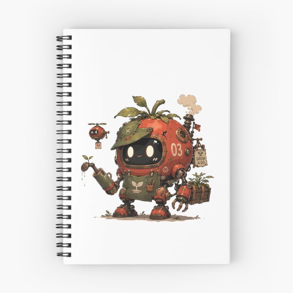 Item preview, Cute Gardening Robot Tomato Bot Kawaii Plant Care Character designed and sold by Krincydigitalart.