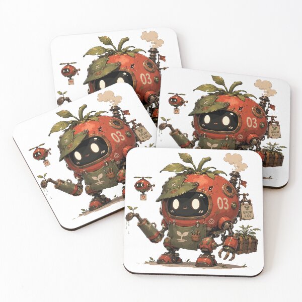 Item preview, Cute Gardening Robot Tomato Bot Kawaii Plant Care Character designed and sold by Krincydigitalart.