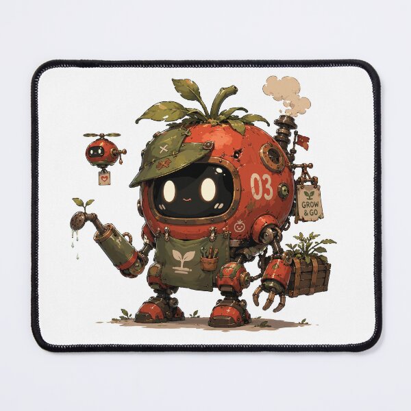 Item preview, Cute Gardening Robot Tomato Bot Kawaii Plant Care Character designed and sold by Krincydigitalart.