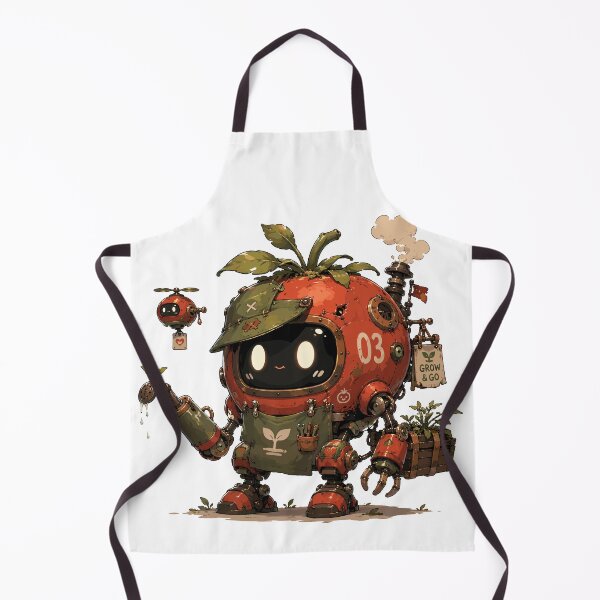 Item preview, Cute Gardening Robot Tomato Bot Kawaii Plant Care Character designed and sold by Krincydigitalart.