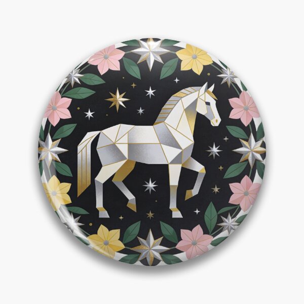 Item preview,  Geometric Gold & Silver Horse Art designed and sold by unboxedbyJuls.
