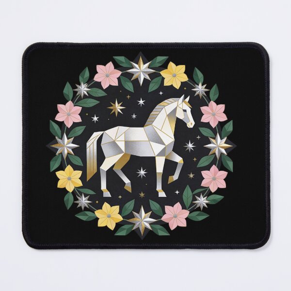 Item preview,  Geometric Gold & Silver Horse Art designed and sold by unboxedbyJuls.