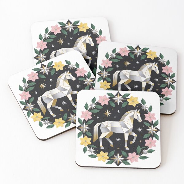 Item preview,  Geometric Gold & Silver Horse Art designed and sold by unboxedbyJuls.