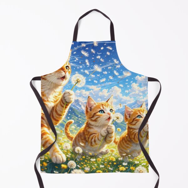 Item preview, Cute Ginger Cat Family Playing in Dandelion Meadow designed and sold by M-Y-A-R-T-.