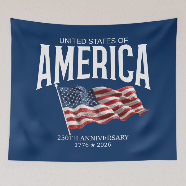 Item preview, United States of America 250th Anniversary Semiquincentennial Vintage Flag Design designed and sold by tarzbol.