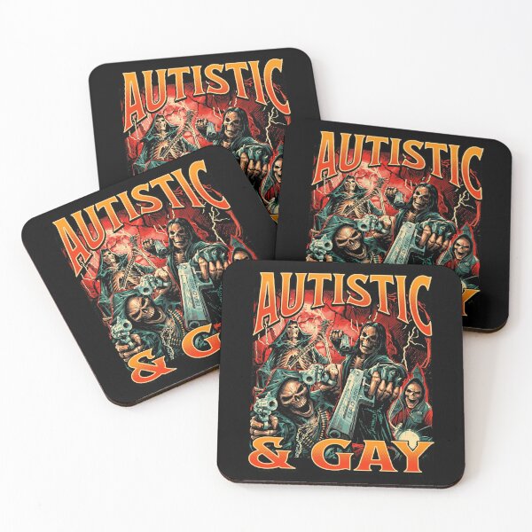 Item preview, Autistic And Gay Edgy Skeleton Heavy Metal Aesthetic designed and sold by Vermanartist.