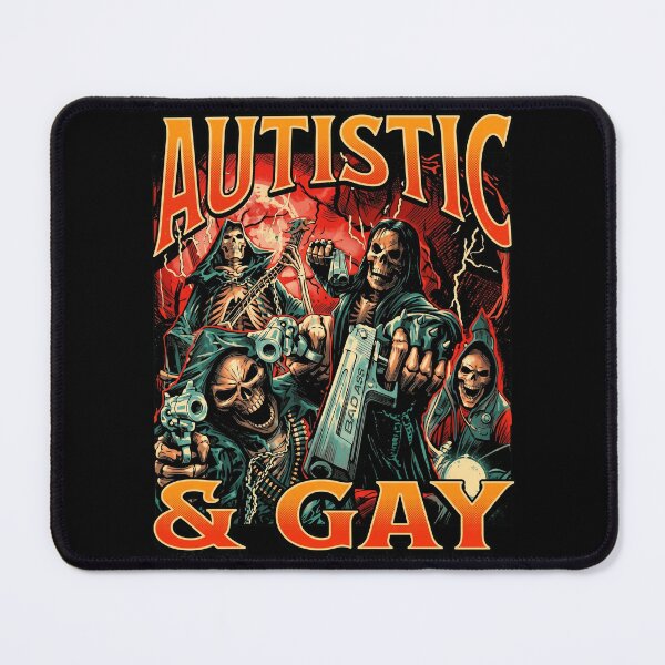 Item preview, Autistic And Gay Edgy Skeleton Heavy Metal Aesthetic designed and sold by Vermanartist.