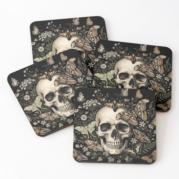 Item preview, Vintage Botanical Skull and Moth Illustration T-Shirt designed and sold by seven things shop.