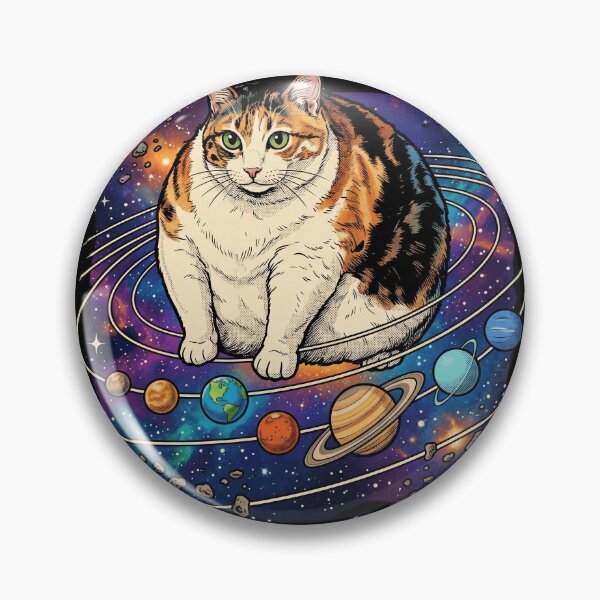 Item preview, Funny Chonky Calico Cat as Center of Solar System Space Graphic designed and sold by Vermanartist.