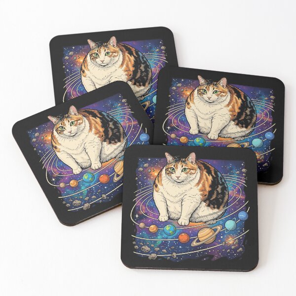 Item preview, Funny Chonky Calico Cat as Center of Solar System Space Graphic designed and sold by Vermanartist.