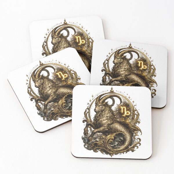 Item preview, Capricorn Zodiac Sea Goat – Detailed Astrology Design – Minimal No Text Capricorn Artwork designed and sold by Szapeee.