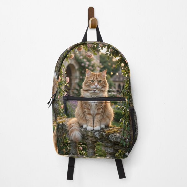 Item preview, Fluffy Orange Cat in Beautiful Rose Garden designed and sold by DoodyPets.