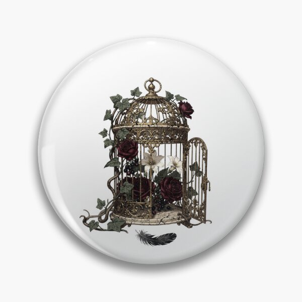Item preview, Gothic Birdcage Dark Roses Vintage Art Print | Victorian Floral Cage Ivy Feather | Dark Romance Wall Decor designed and sold by Panom Suavichien.