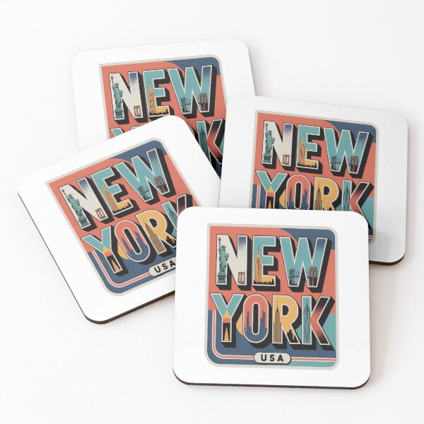 Item preview, New York Mid‑Century Pop Postcard Sticker – Bold Retro NYC Travel Art designed and sold by stickercuffs.