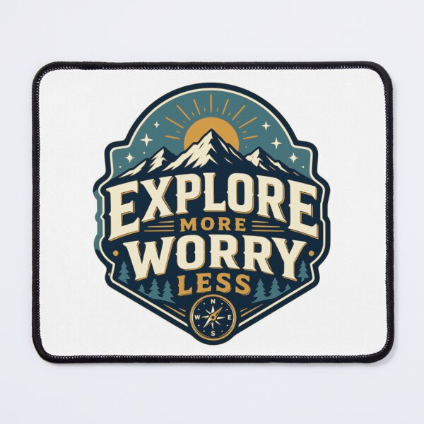 Item preview, Explore More Worry Less Vintage Travel Badge designed and sold by ArtsyExplorer.