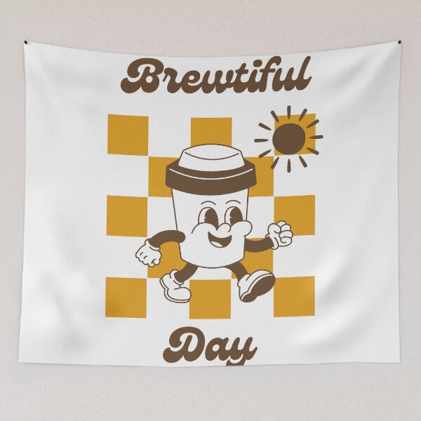 Item preview, Brewtiful Day Retro Coffee Mascot Vintage Café Design designed and sold by shopfindingbeni.