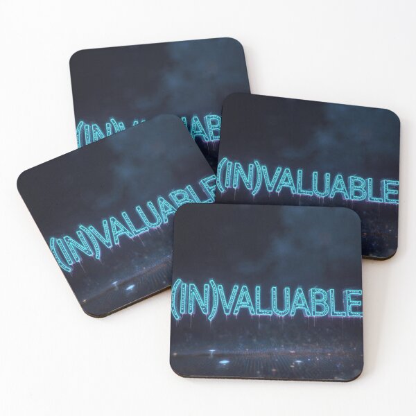 Item preview, (IN)VALUABLE Neon Cyan Tech Typography T-Shirt | You Are Invaluable Self Worth Quote designed and sold by RAMHEARTS.
