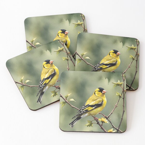 Item preview, American Goldfinch Watercolor Wildlife Bird Art designed and sold by MaverlyShop.