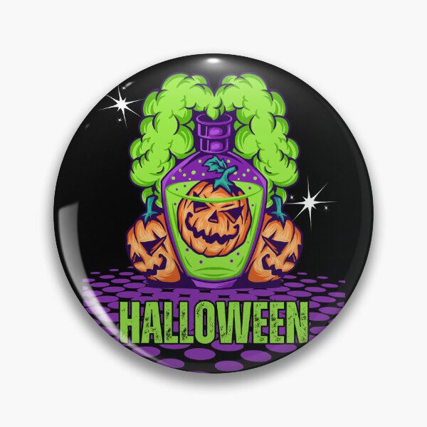 Item preview, Halloween Magic Potion - Winking Jack-O-Lantern & Green Slime Cartoon Art designed and sold by PrimalBeastLab.