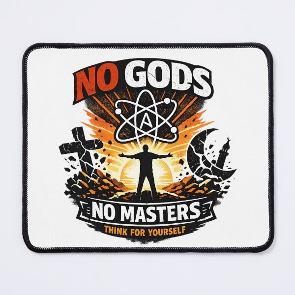Item preview, No Gods No Masters Think for Yourself - Atheist Philosophy  designed and sold by SidTastic .