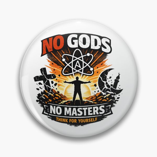 Item preview, No Gods No Masters Think for Yourself - Atheist Philosophy  designed and sold by SidTastic .