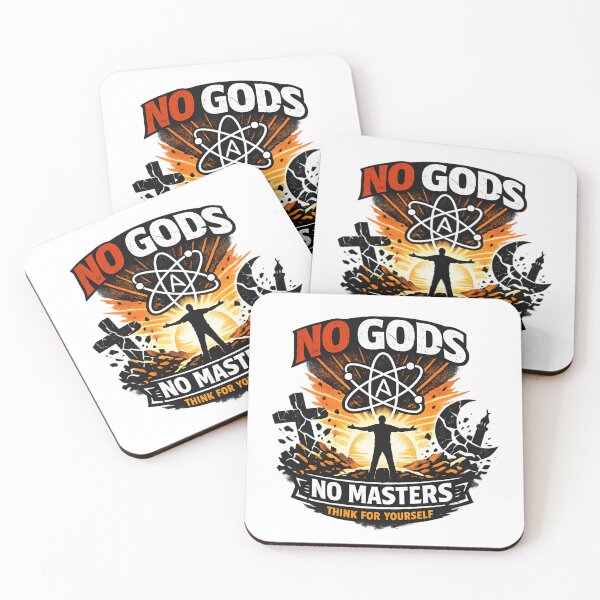 Item preview, No Gods No Masters Think for Yourself - Atheist Philosophy  designed and sold by SidTastic .