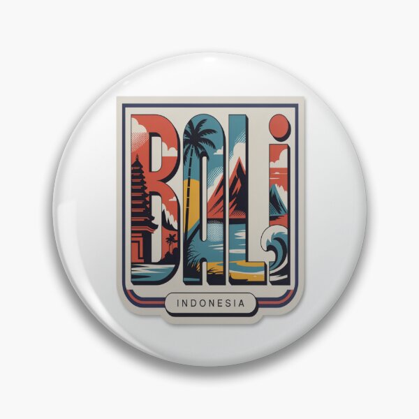 Item preview, Bali Mid‑Century Pop Postcard Sticker – Bold Retro Indonesia Travel Art designed and sold by stickercuffs.